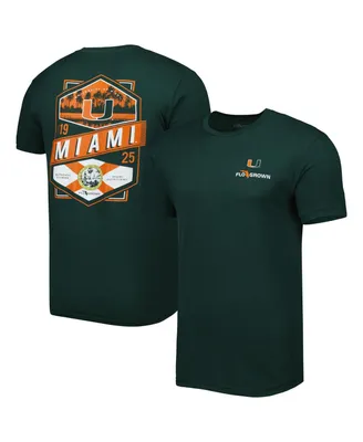 Men's Green Miami Hurricanes Double Diamond Crest T-shirt