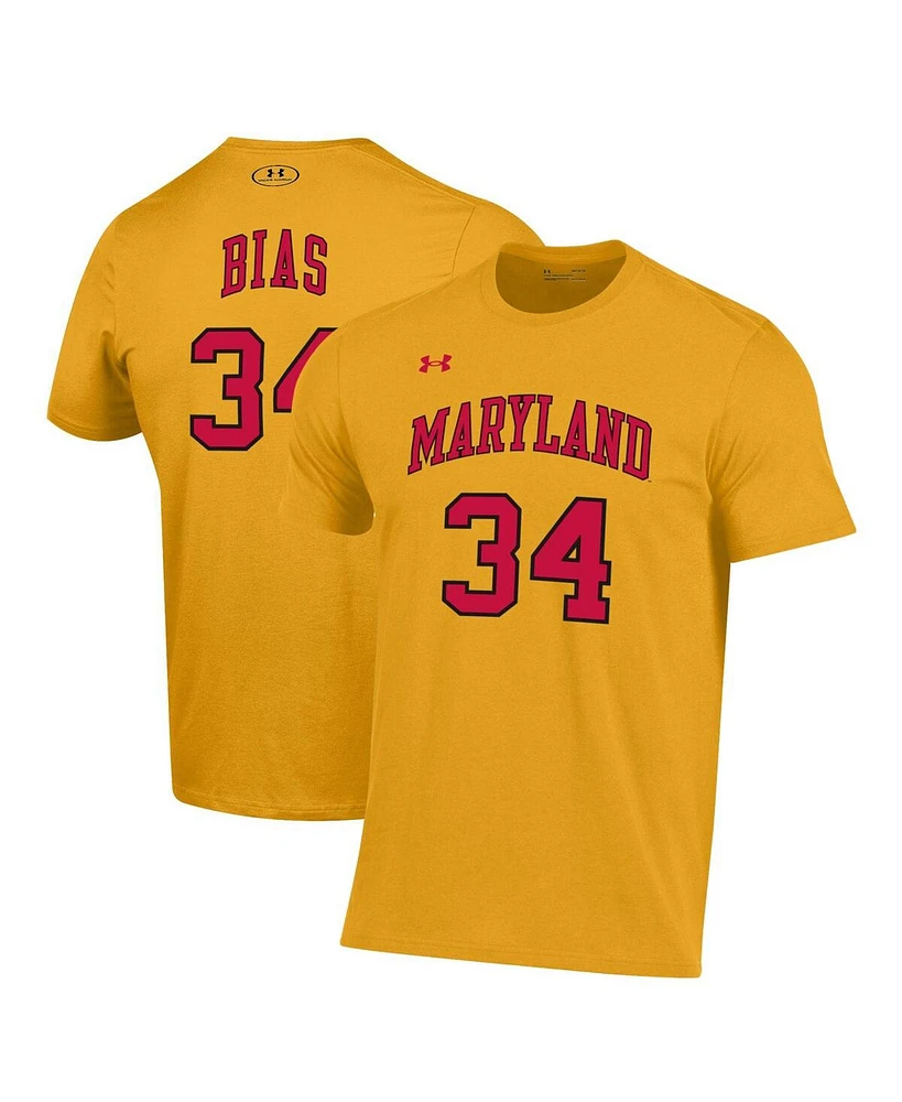 Men's Under Armour Gold Maryland Terrapins Len Bias Performance T-shirt