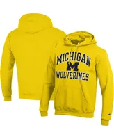 Men's Champion Maize Michigan Wolverines High Motor Pullover Hoodie