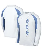 Men's Jordan White North Carolina Tar Heels Basketball Shooting Raglan Long Sleeve T-shirt