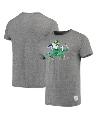 Men's Original Retro Brand Heathered Gray Notre Dame Fighting Irish Vintage-Like Tri-Blend T-shirt