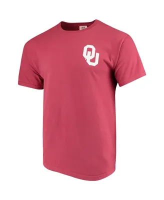 Men's Crimson Oklahoma Sooners Baseball Flag Comfort Colors T-shirt