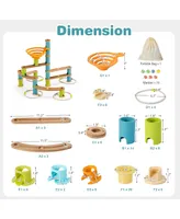 Wooden Marble Run Construction 111PCS Stem Educational Learning Toys for Kid
