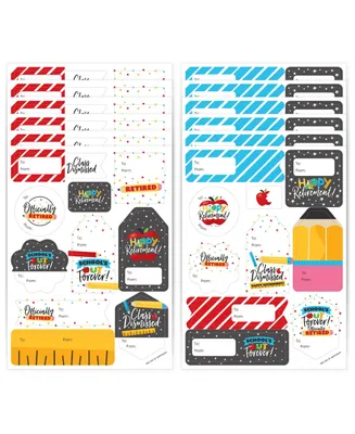 Teacher Retirement Happy Retirement To & From Stickers 12 Sheets 120 Stickers - Assorted Pre