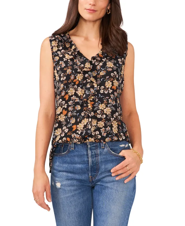 Vince Camuto Sleeveless Sheer Panel Blouse, $69, Macy's