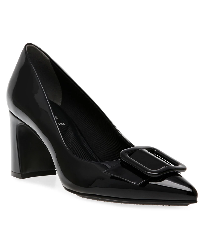 Anne Klein Women's Bentley Buckle Block Heel Pumps