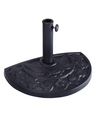 20'' Outdoor Patio Half Round Umbrella Base Stand Resin Deck Table Sun Shade