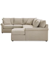 Closeout! Wrenley 138" 3-Pc. Fabric Sectional Chaise Sofa, Created for Macy's