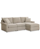 Closeout! Wrenley 99" 3-Pc. Fabric Modular Chaise Sectional Sofa, Created for Macy's