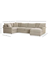 Wrenley 138" 4-Pc. Fabric Modular Chaise Sectional Sofa, Created for Macy's