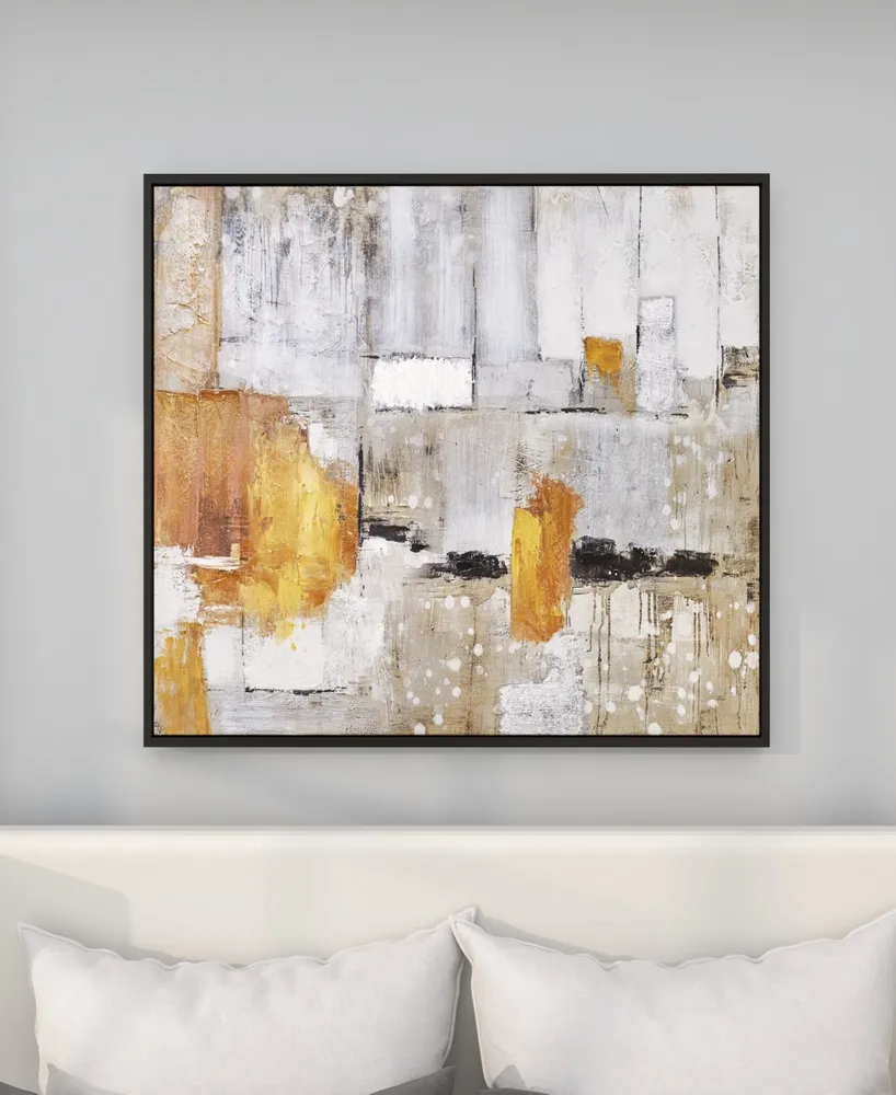 Rosemary Lane Canvas Abstract Framed Wall Art with Black Frame, 48" x 2" x 36"
