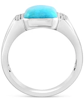 Effy Men's Turquoise & White Topaz (1/4 ct. t.w.) Ring in Sterling Silver