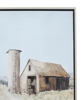Rosemary Lane Canvas Barn Landscape Framed Wall Art with Silver-Tone Frame, 32" x 2" x 48"