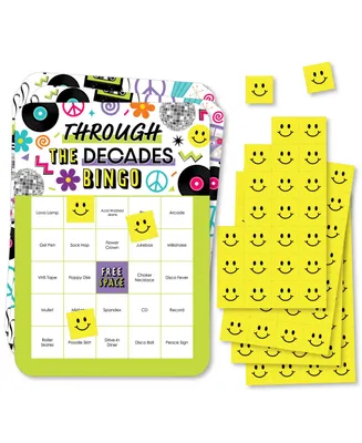 Through the Decades - Bingo Cards and Markers - Party Bingo Game - Set of 18 - Assorted Pre