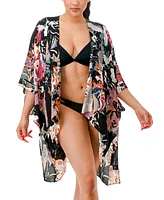 Marcus Adler Abstract Print Kimono Cover Up