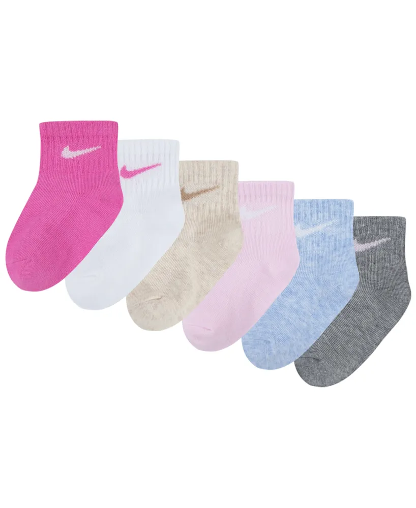 Nike Baby Boys or Girls Assorted Ankle Socks, Pack of 6