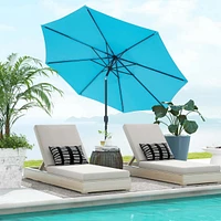 10FT Patio Umbrella Sunshade Market Steel Tilt W/ Crank Outdoor Yard Garden