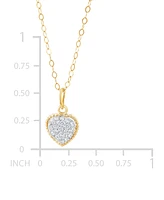 Children's 14k Gold Necklace, Crystal Heart Pendant