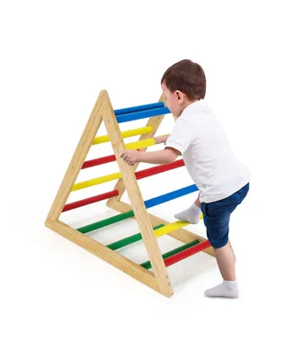 Costway Climbing Triangle Ladder, Wooden Triangle Climber, Educational Triangle Climber