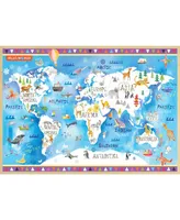 Masterpieces Hello, World! - World Map 60 Piece Wood Jigsaw Puzzle