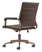 Zuo 41" Steel, Polyurethane Auction Swivel Base Office Chair