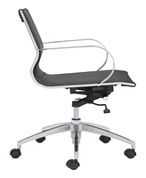 Zuo 34" Steel, Polyurethane Glider Low Back Office Chair