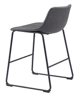 Zuo 39" each, Set of 2 Steel, Polyurethane Smart Bar Chair