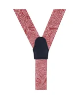 Trafalgar Men's Cody Terra Cotta Exploded Paisley Elastic Button End Suspenders