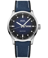 Mido Men's Swiss Automatic Multifort Blue Textile Strap Watch 42mm