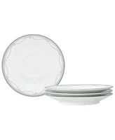 Noritake Satin Flourish 4 Piece Saucer Set, Service for 4