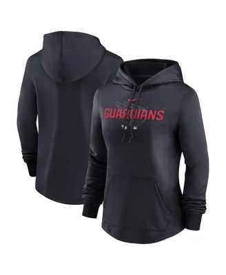 Women's Nike Navy Cleveland Guardians Authentic Collection Pregame Performance Pullover Hoodie