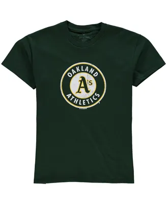Oakland Athletics Big Boys and Girls Distressed Logo T-shirt - Green