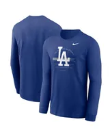 Men's Nike Royal Los Angeles Dodgers Over Arch Performance Long Sleeve T-shirt
