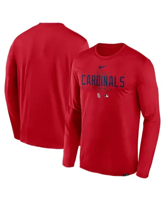 Men's Nike Red St. Louis Cardinals Authentic Collection Team Logo Legend Performance Long Sleeve T-shirt