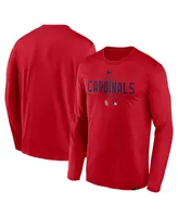 Men's Nike Red St. Louis Cardinals Authentic Collection Team Logo Legend Performance Long Sleeve T-shirt