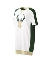 Women's G-iii 4Her by Carl Banks White Milwaukee Bucks Free Throw T-shirt Dress