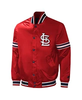 Men's Starter Red St. Louis Cardinals Midfield Satin Full-Snap Varsity Jacket