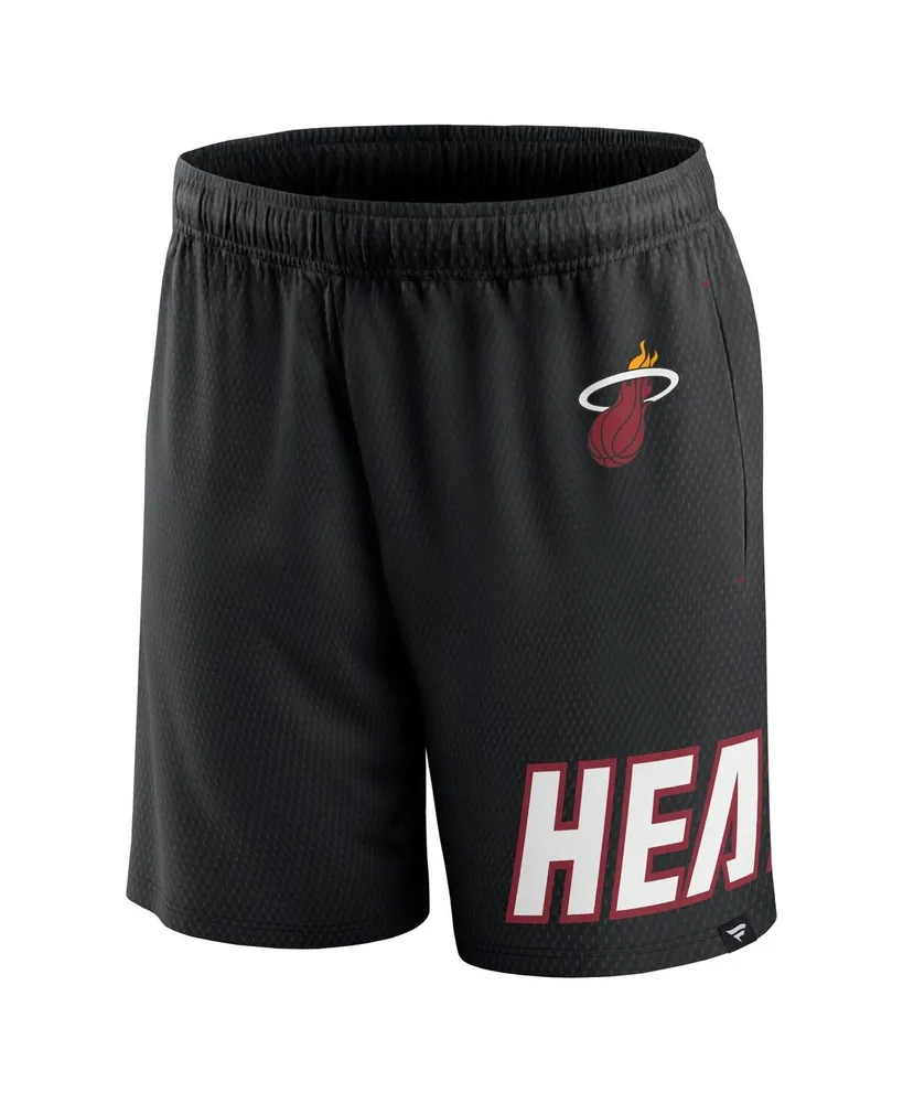 Men's Fanatics Black Miami Heat Free Throw Mesh Shorts
