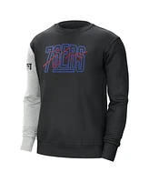 Men's Nike Black, Heather Gray Philadelphia 76ers Courtside Versus Force & Flight Pullover Sweatshirt