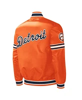 Men's Starter Orange Detroit Tigers Slider Satin Full-Snap Varsity Jacket