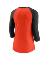 Women's Nike Orange, Black San Francisco Giants Next Up Tri-Blend Raglan 3/4-Sleeve T-shirt