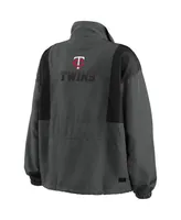 Women's Wear by Erin Andrews Charcoal Minnesota Twins Packable Half-Zip Jacket