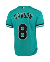 Men's Mitchell & Ness Andre Dawson Teal Florida Marlins Fashion Cooperstown Collection Mesh Batting Practice Jersey