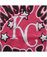 Big Girls New Era Pink Kansas City Royals Jersey Stars V-Neck T-shirt