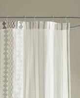 Ink+Ivy Imani Stripe Cotton Chenille Shower Curtain, 72" x