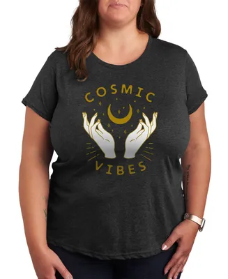 Hybrid Apparel Trendy Plus Cosmic Vibes Graphic T-shirt
