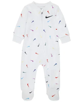 Nike Baby Girls Long Sleeves Swooshfetti Footed Coverall