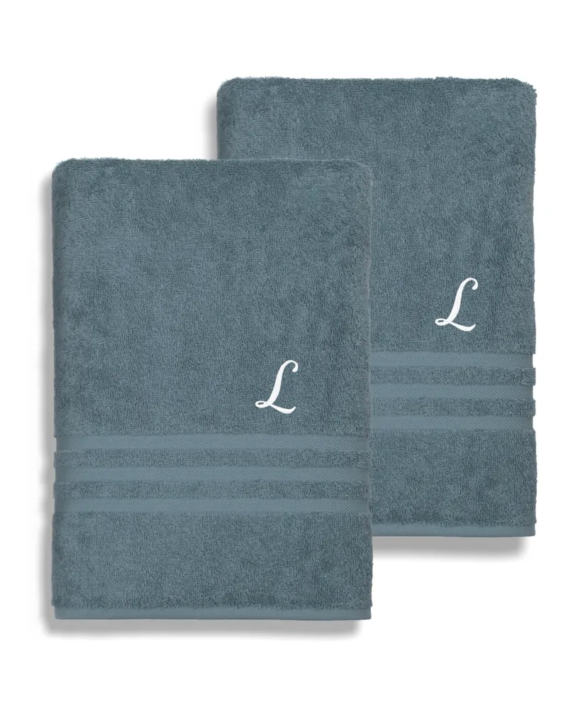 Linum Home Textiles Turkish Cotton Personalized 2 Piece Denzi Bath Sheet Set