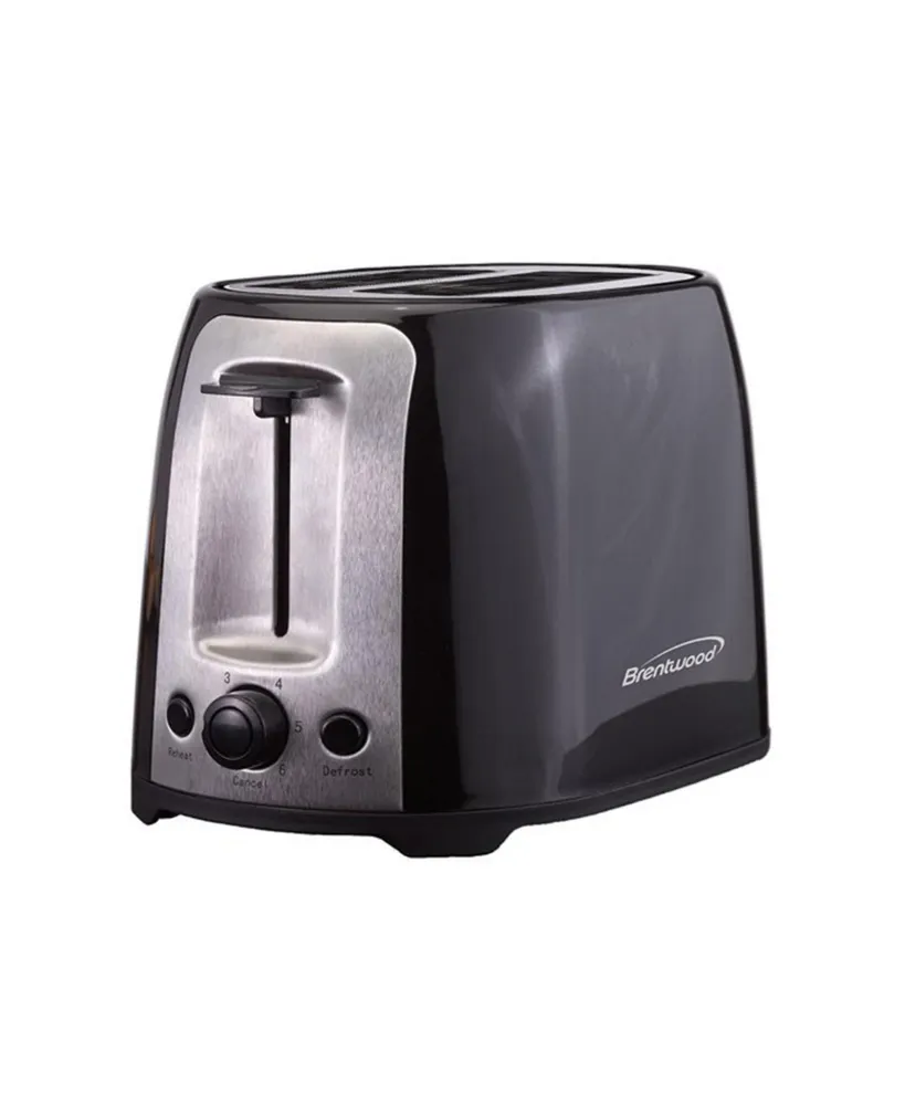 Brentwood 2 Slice Cool Touch Toaster Black and Stainless Steel