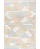 nuLoom Motion Ophelia Vintage-Like Geometric Washable 4' x 6' Area Rug